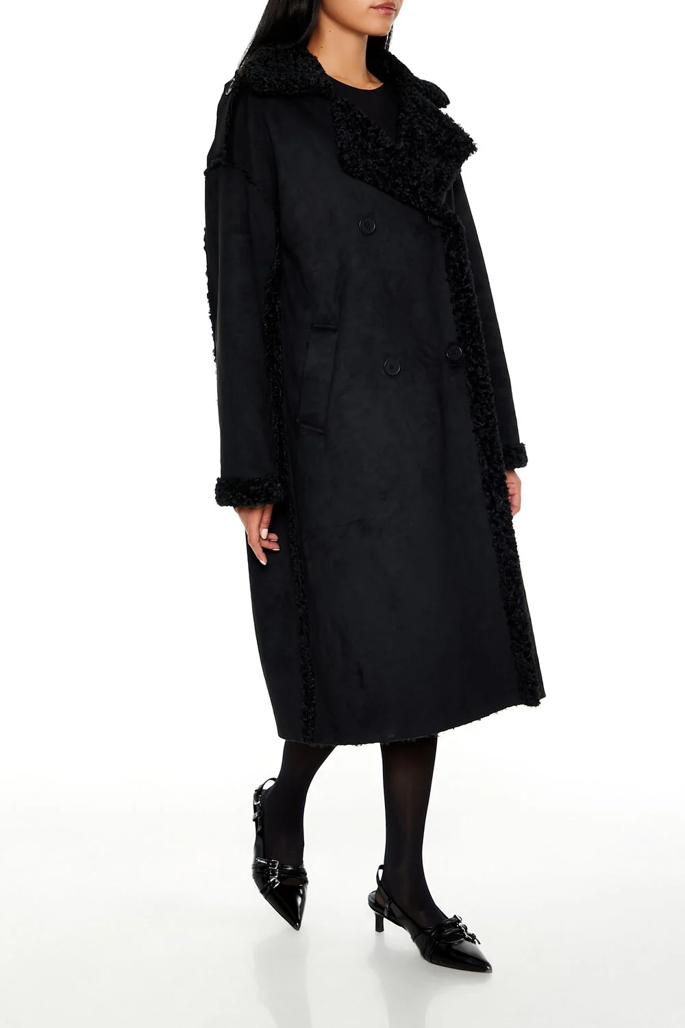 Faux Shearling & Suede Coat - Image 3
