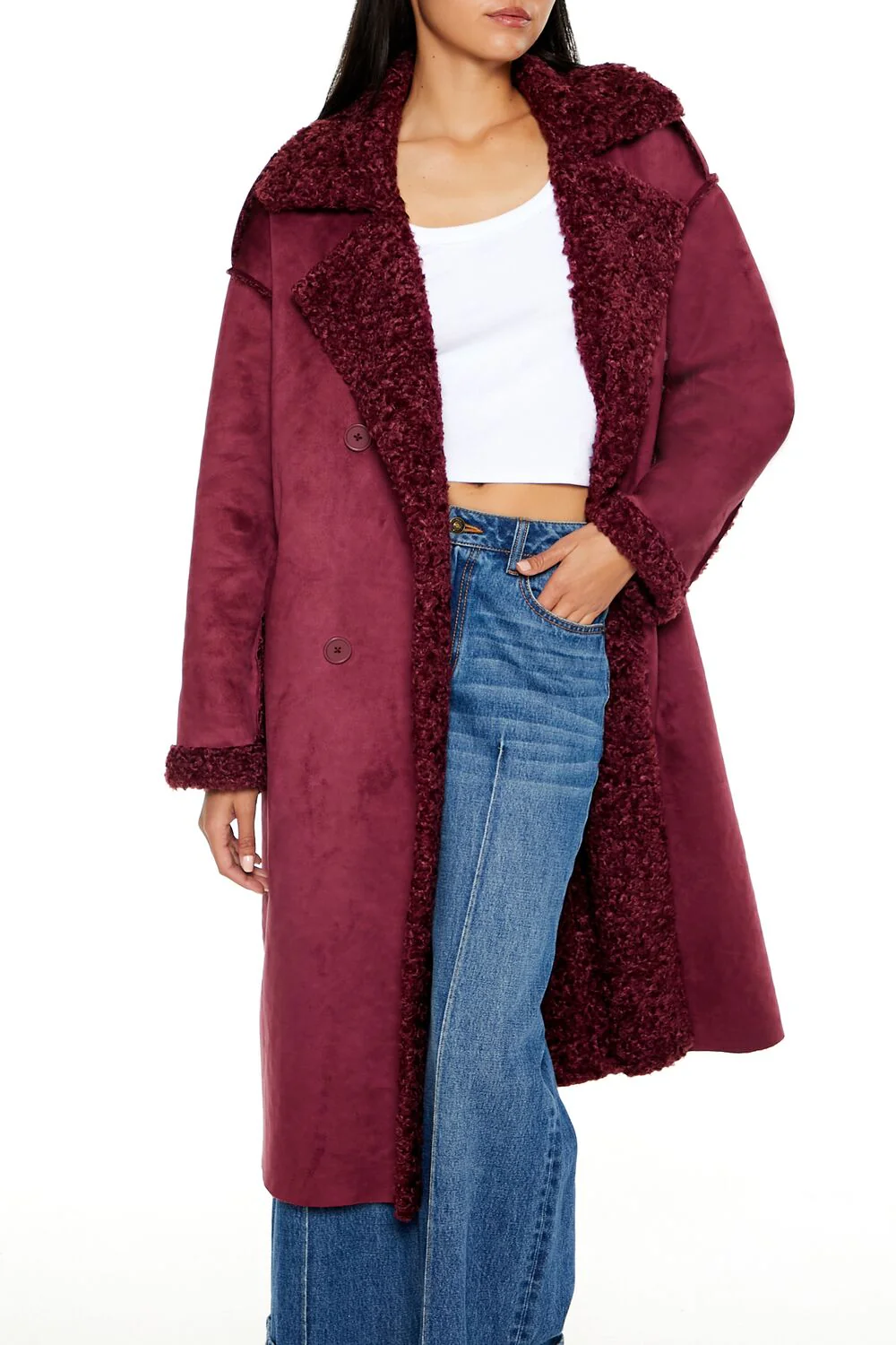 Faux Shearling & Suede Coat - Image 7