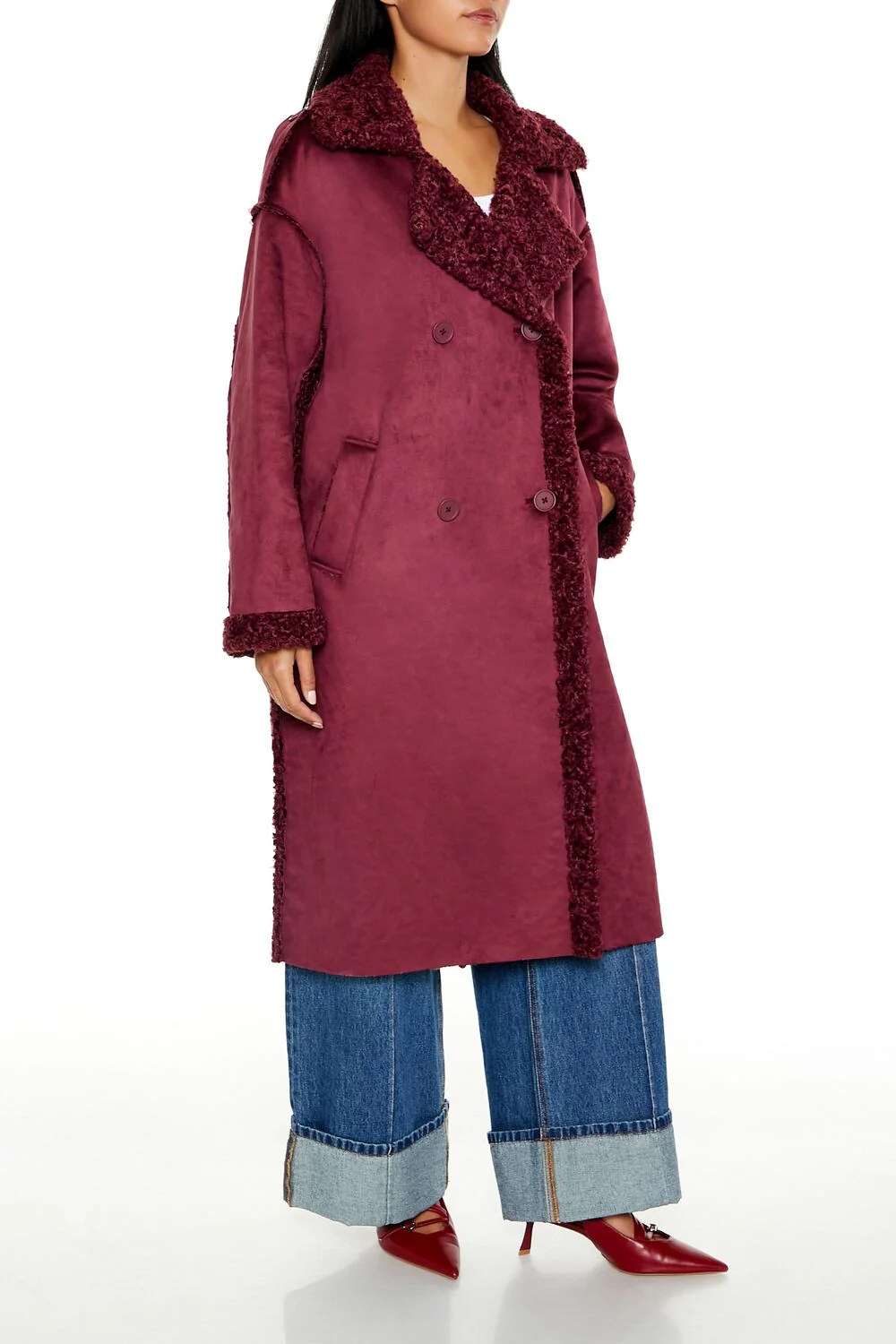 Faux Shearling & Suede Coat - Image 8