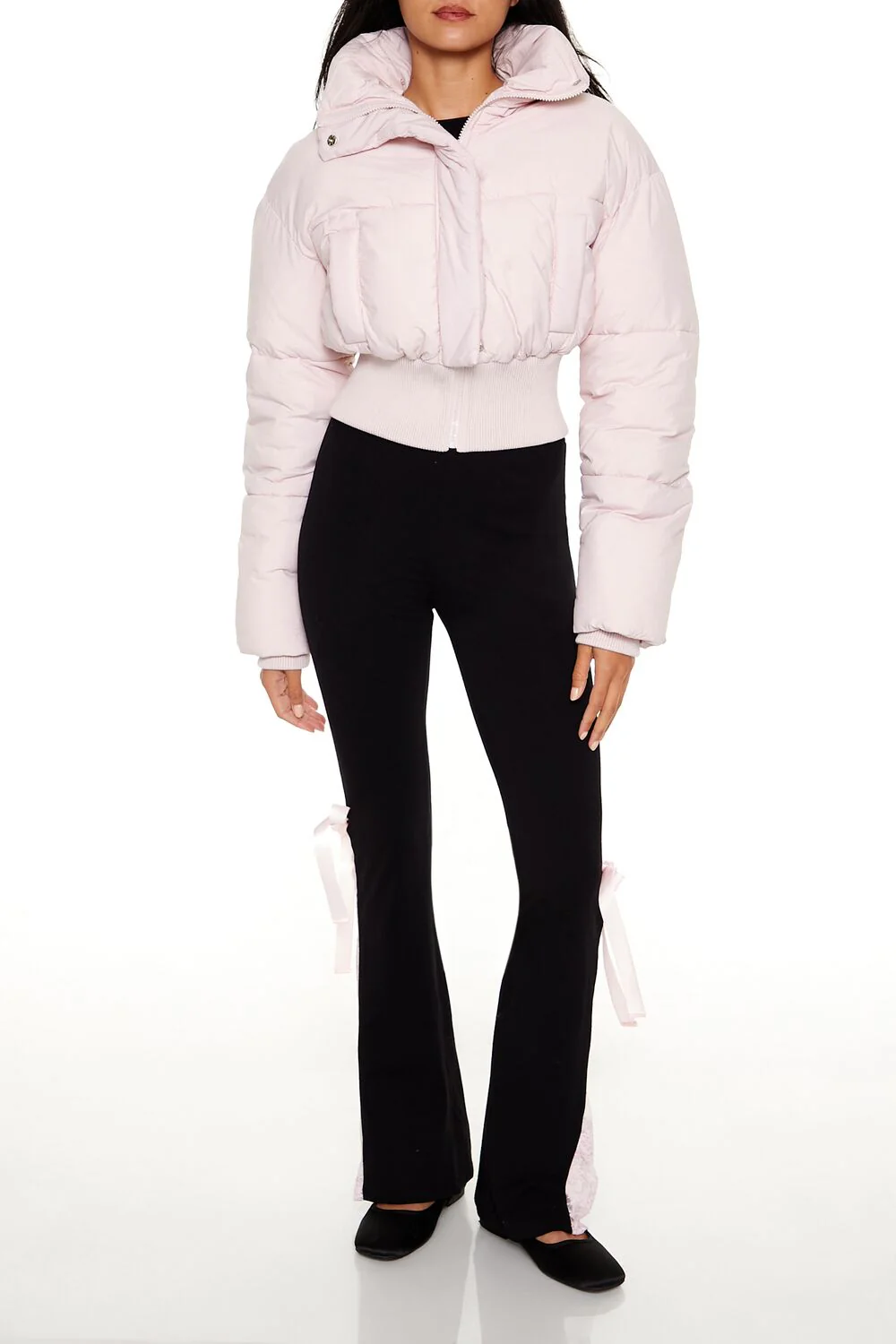 Quilted Cropped Puffer Jacket - Image 2