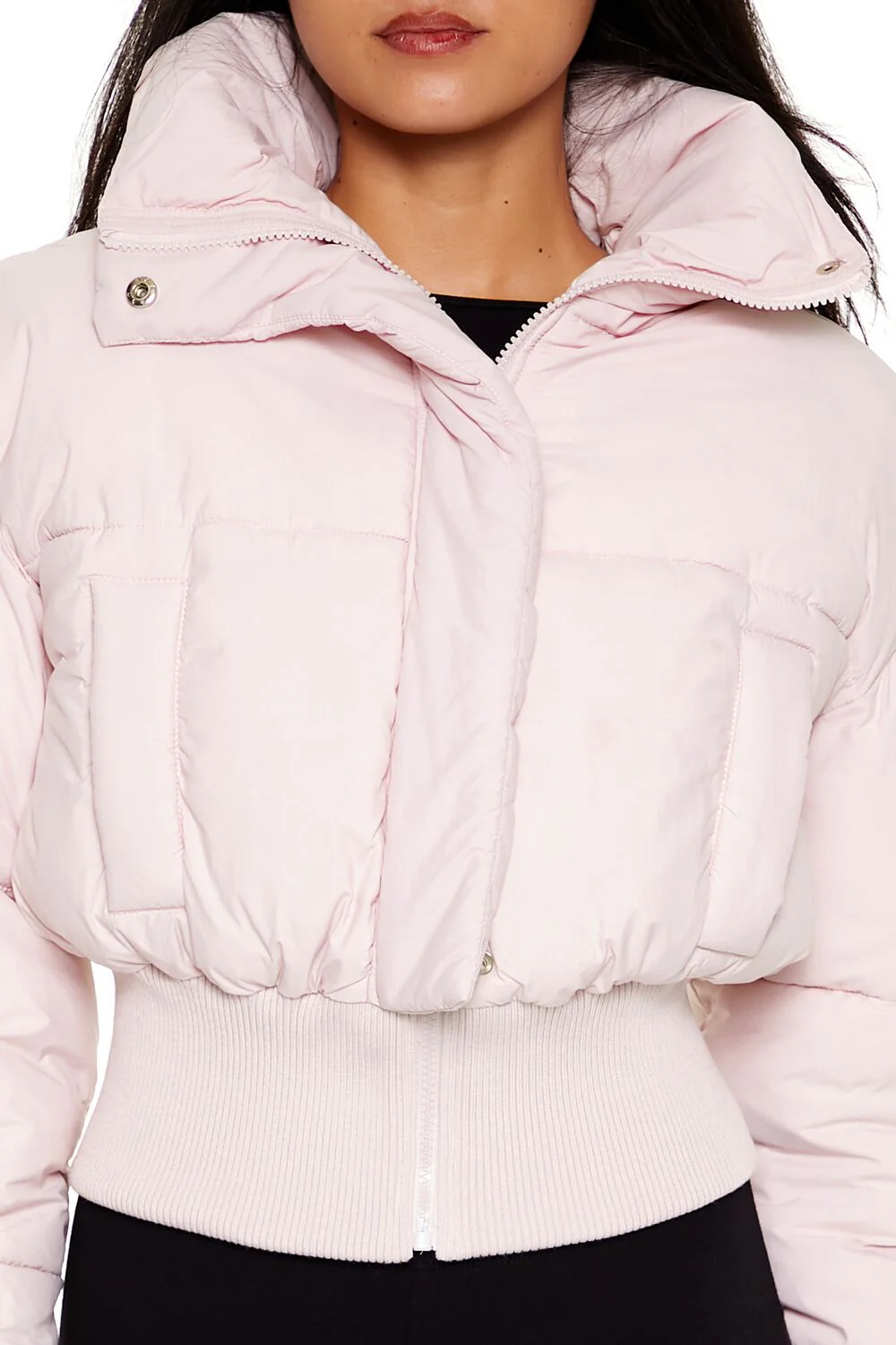 Quilted Cropped Puffer Jacket - Image 3
