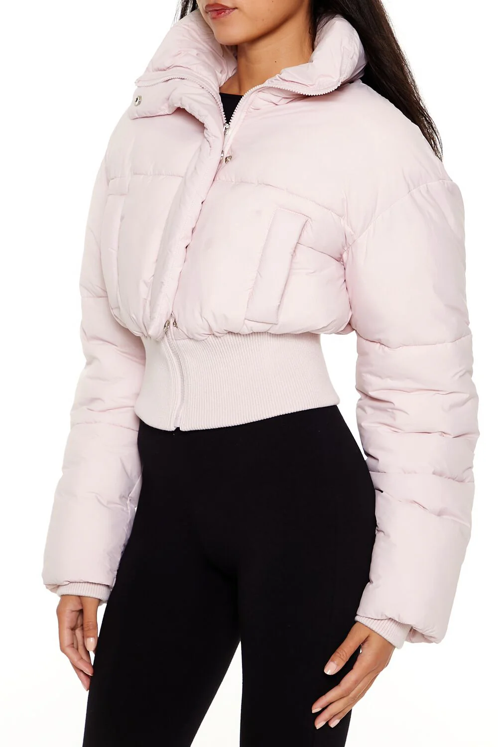 Quilted Cropped Puffer Jacket - Image 4