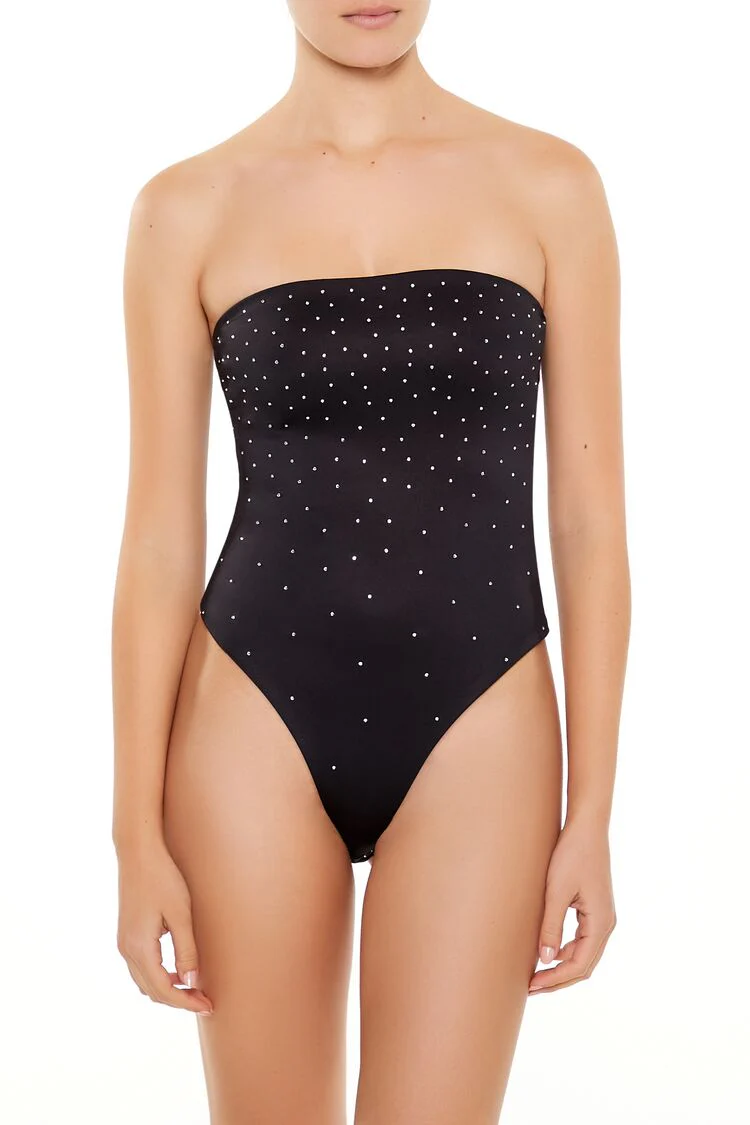 Contour Sculpt Rhinestone Tube Bodysuit - Image 2