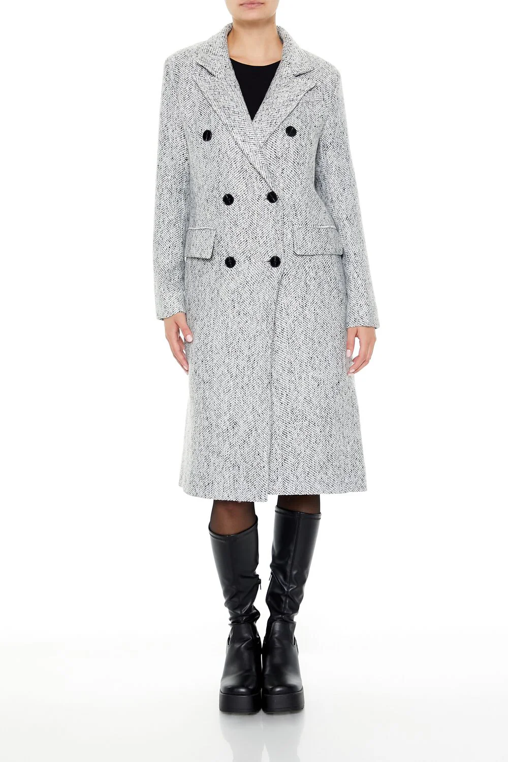 Herringbone Double-Breasted Coat - Image 2