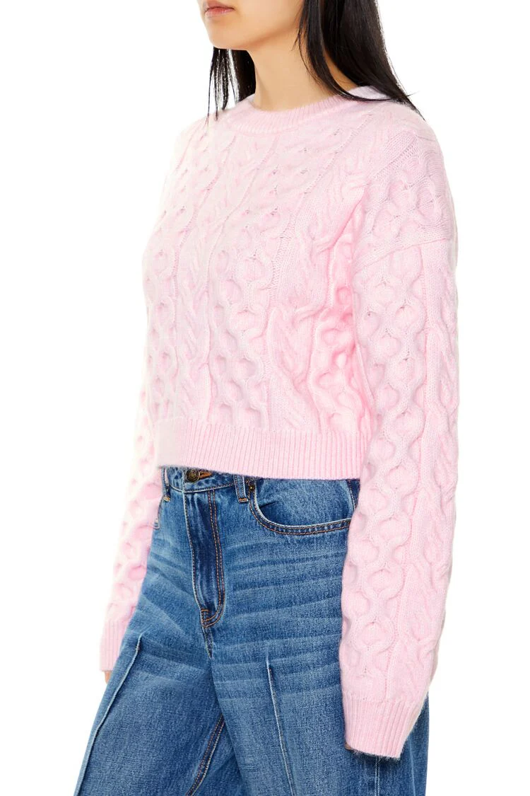 Cable & Honeycomb Knit Sweater - Image 4