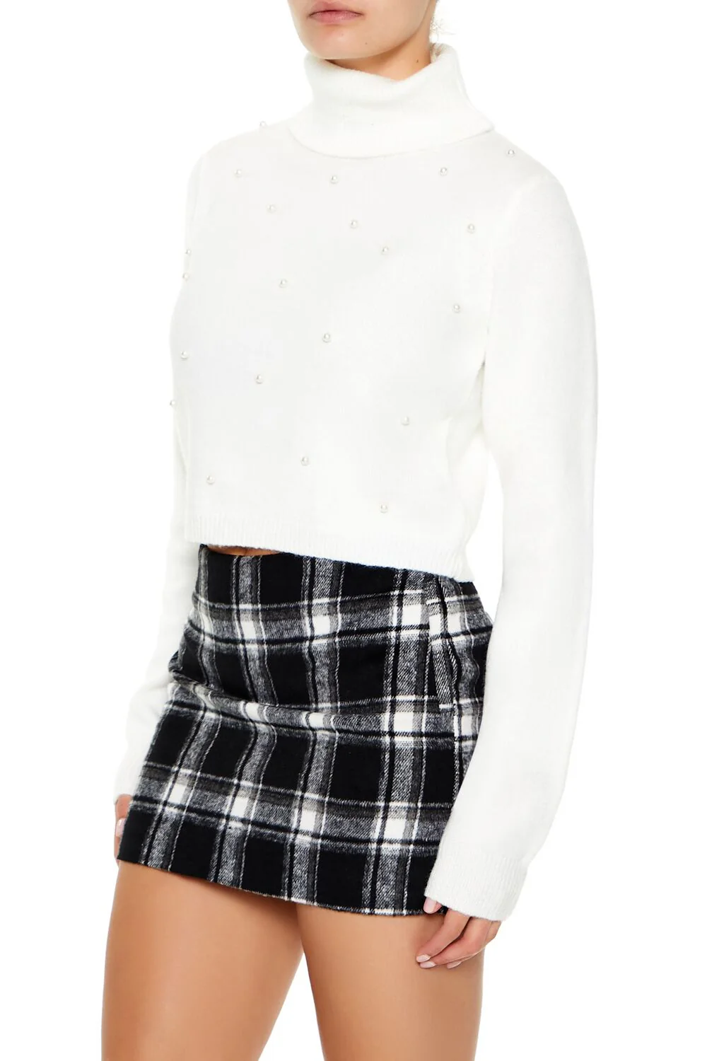 Faux Pearl Turtleneck Sweater - Image 4