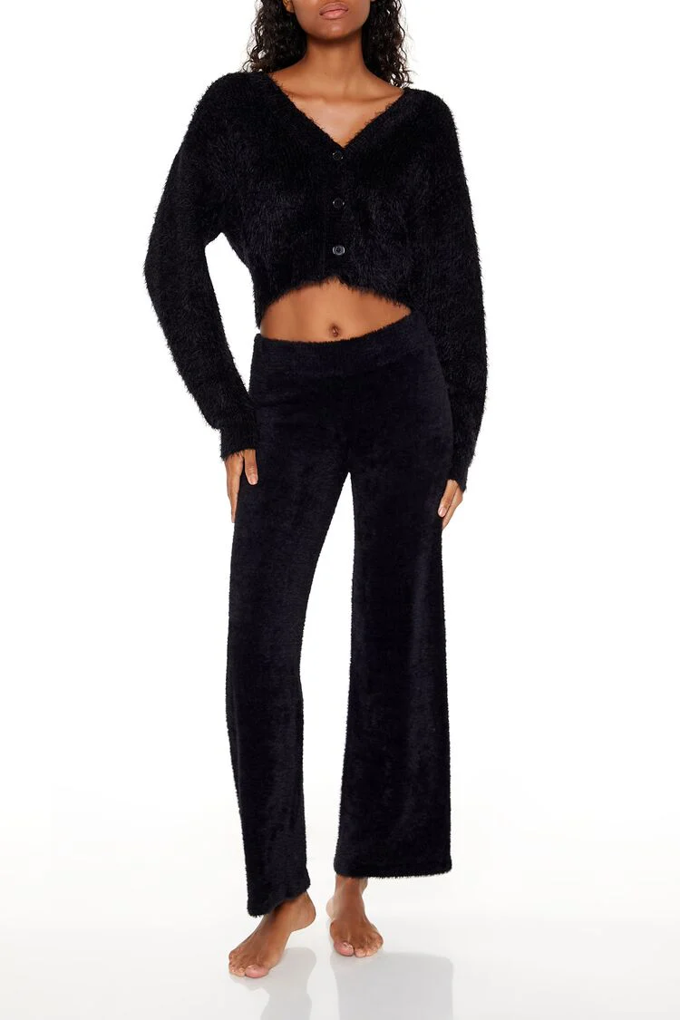Fuzzy Knit Cardigan Sweater - Image 2