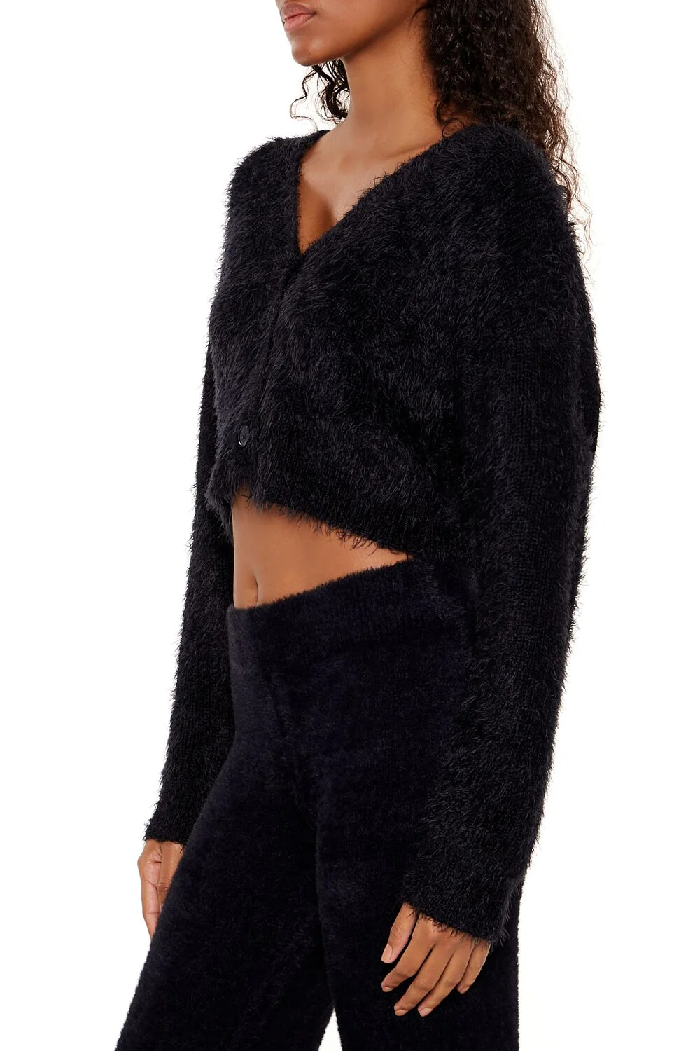 Fuzzy Knit Cardigan Sweater - Image 4
