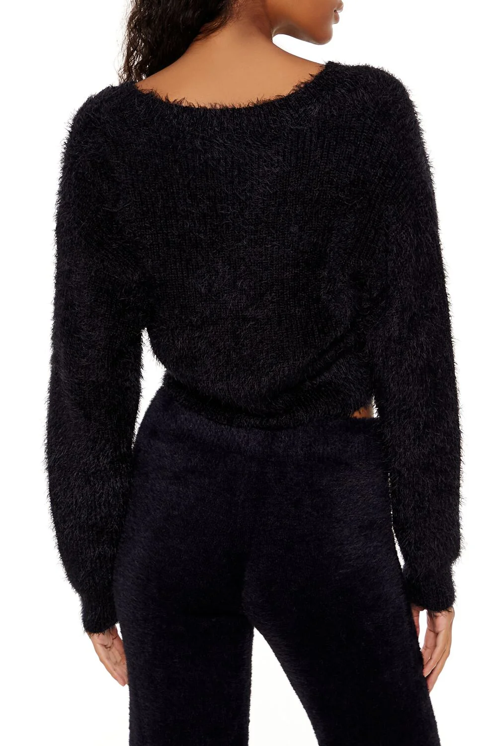 Fuzzy Knit Cardigan Sweater - Image 5