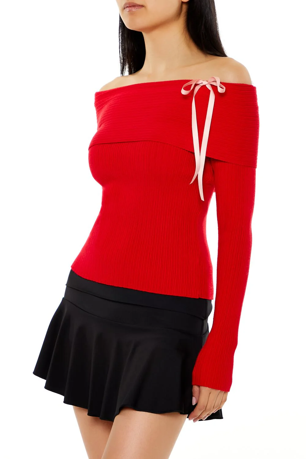 Bow Off-the-Shoulder Sweater - Image 4