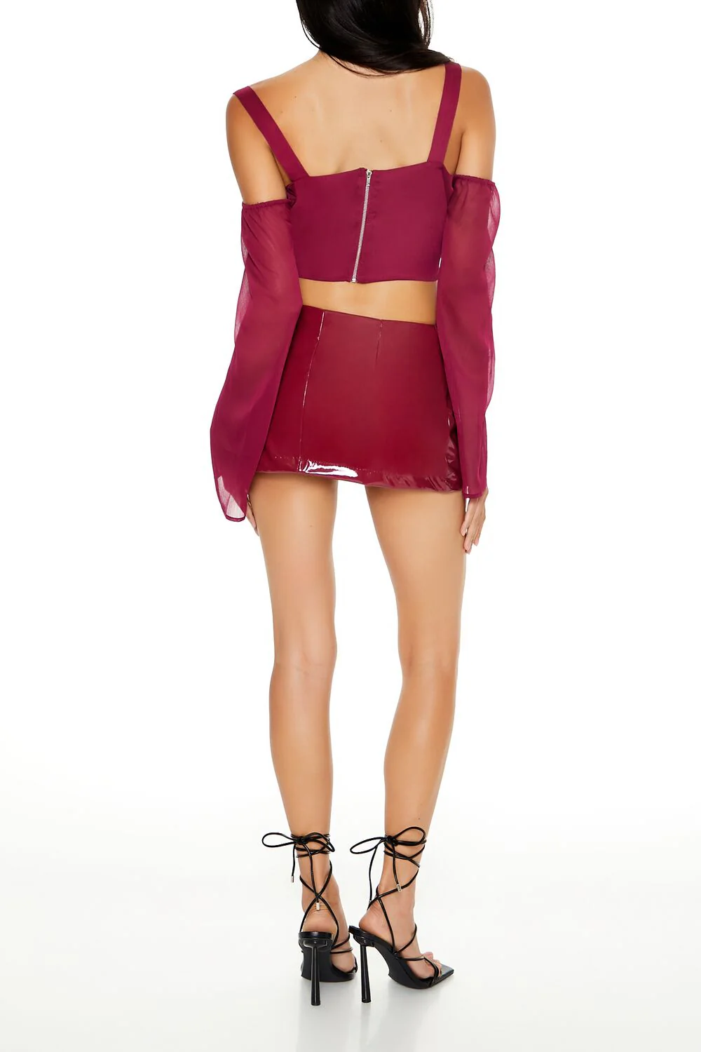 Faux Patent Leather Mini Skirt - Image 4