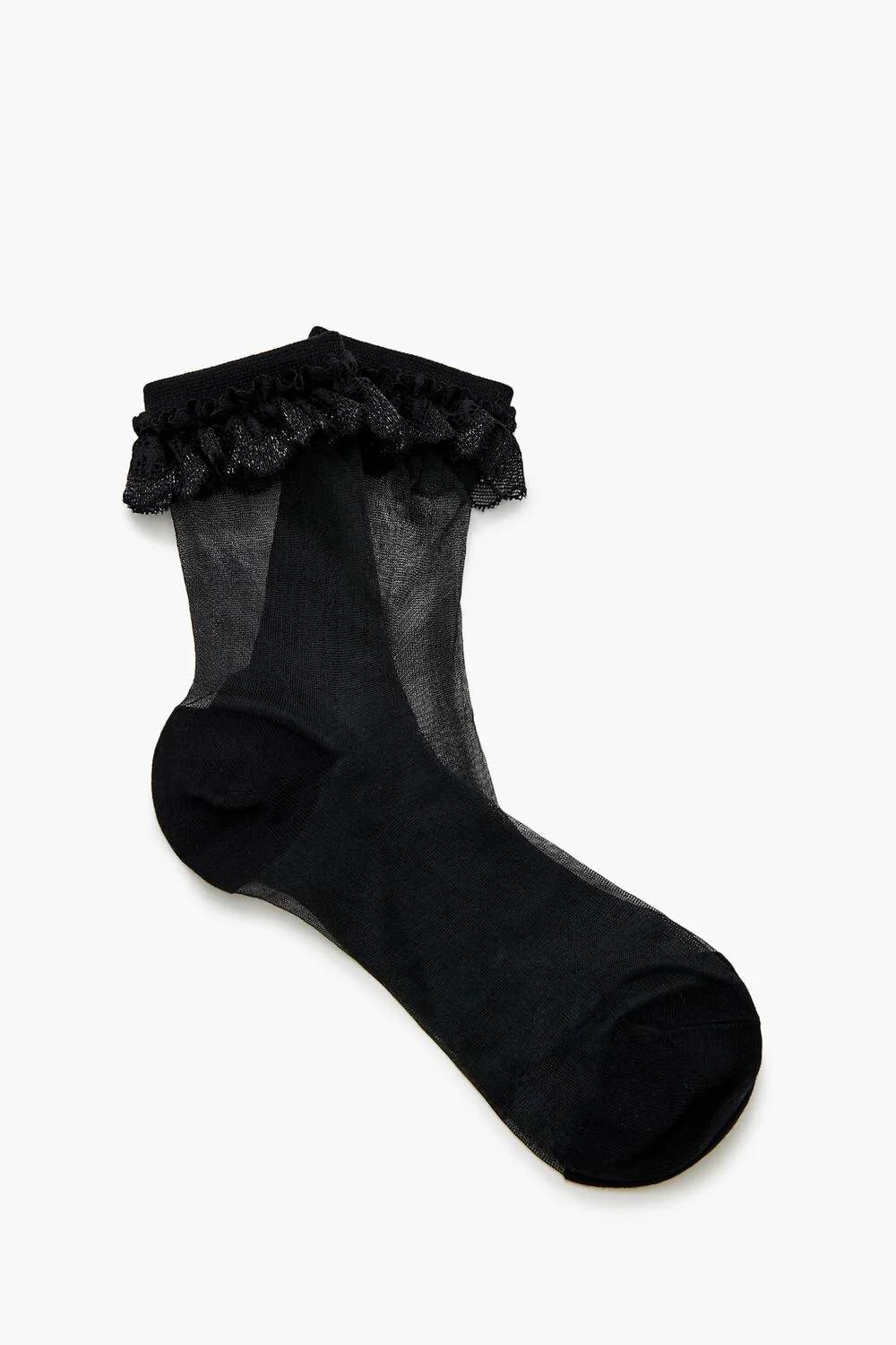 Lace-Trim Mesh Crew Socks - Image 2