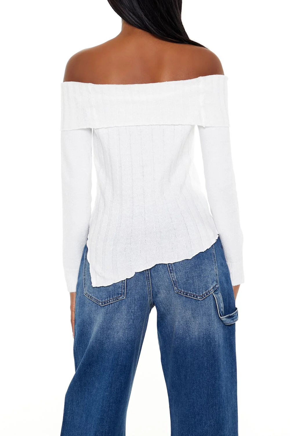 Ribbed Off-the-Shoulder Sweater - Image 5