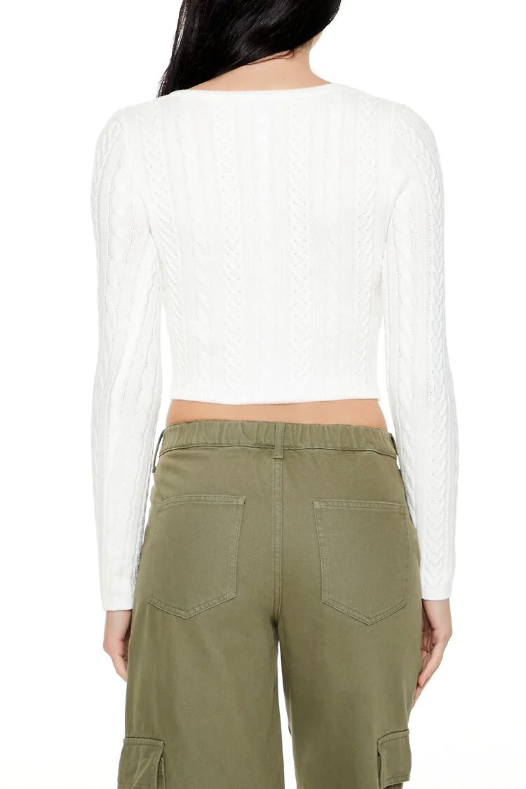 Cable Knit Cardigan Sweater - Image 5