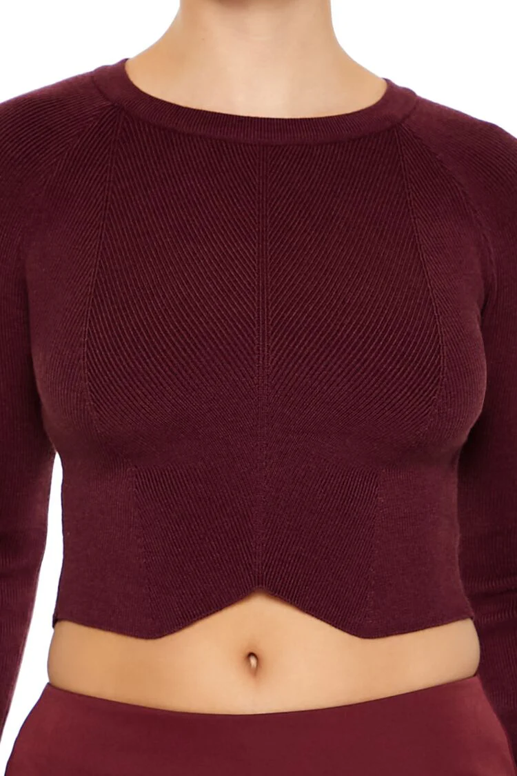 Notched Cropped Sweater - Image 3
