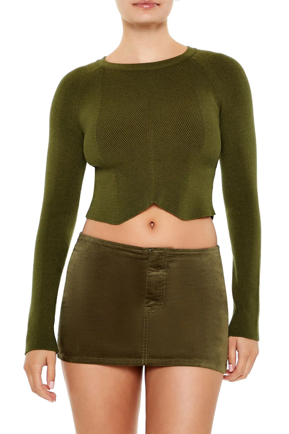 Notched Cropped Sweater - Image 6