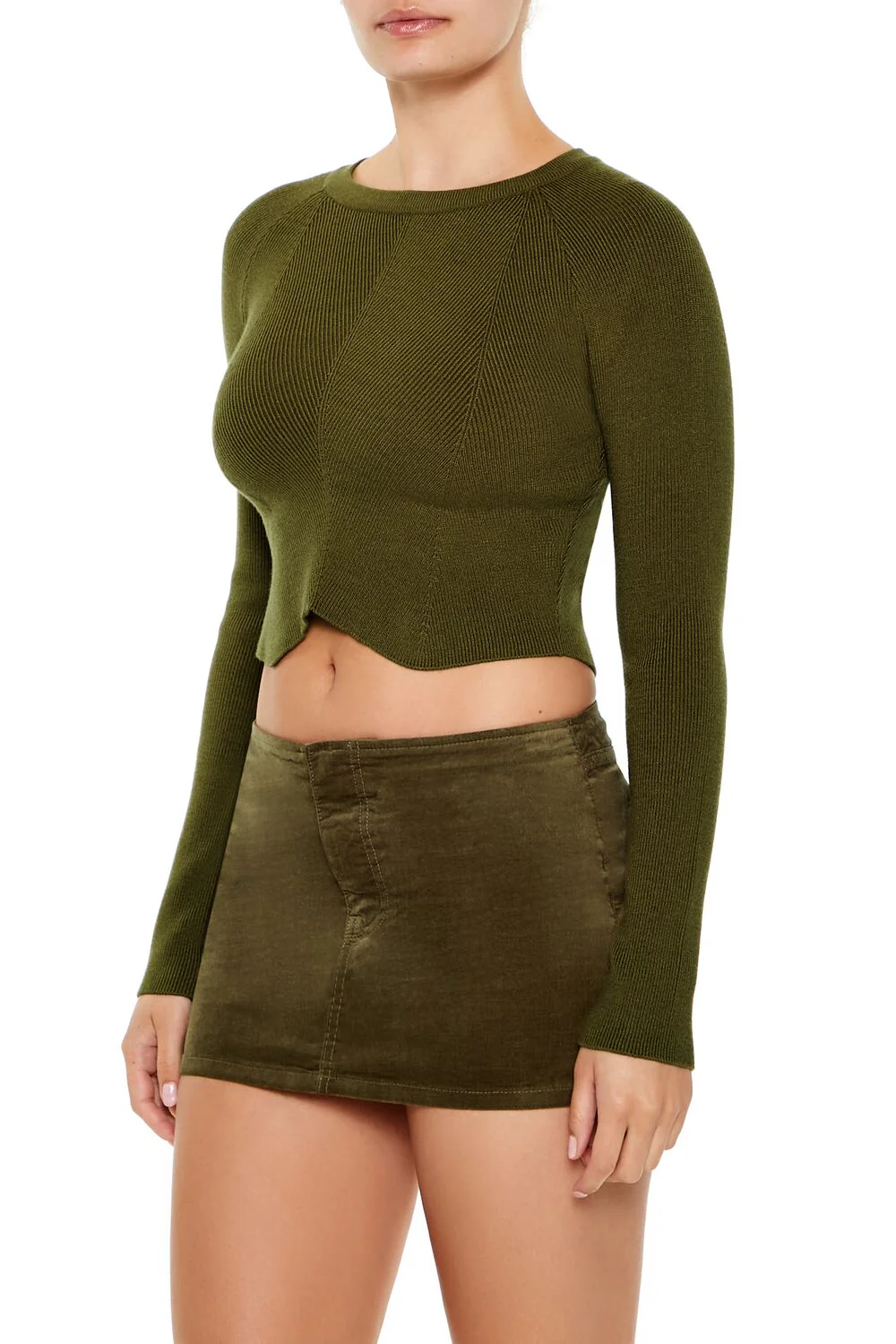Notched Cropped Sweater - Image 9