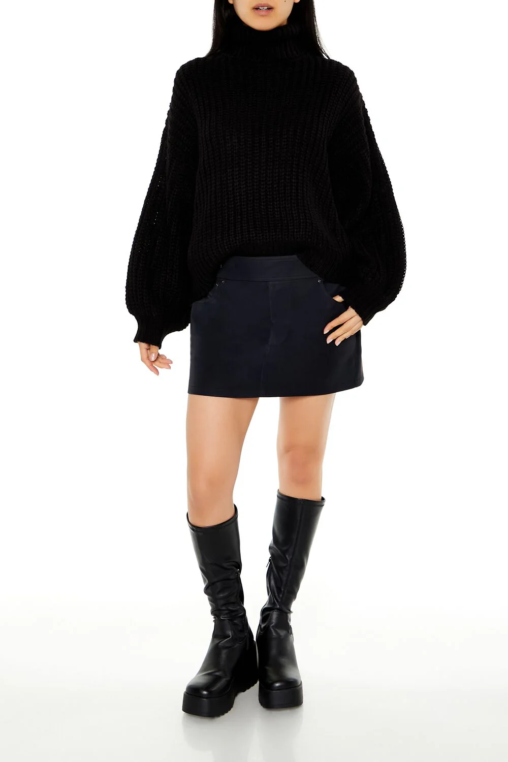 Turtleneck Drop-Sleeve Sweater - Image 2
