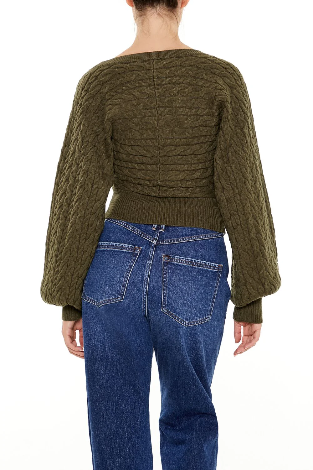 Peasant-Sleeve Cable Knit Sweater - Image 10