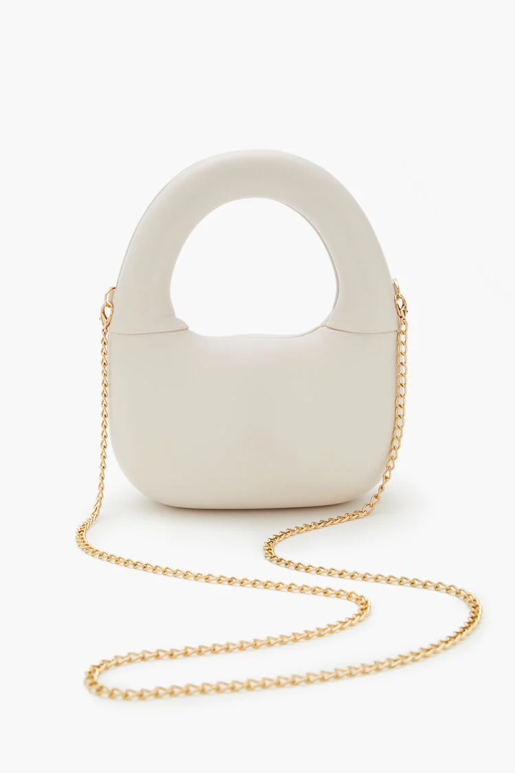Faux Leather Round Crossbody Bag - Image 4