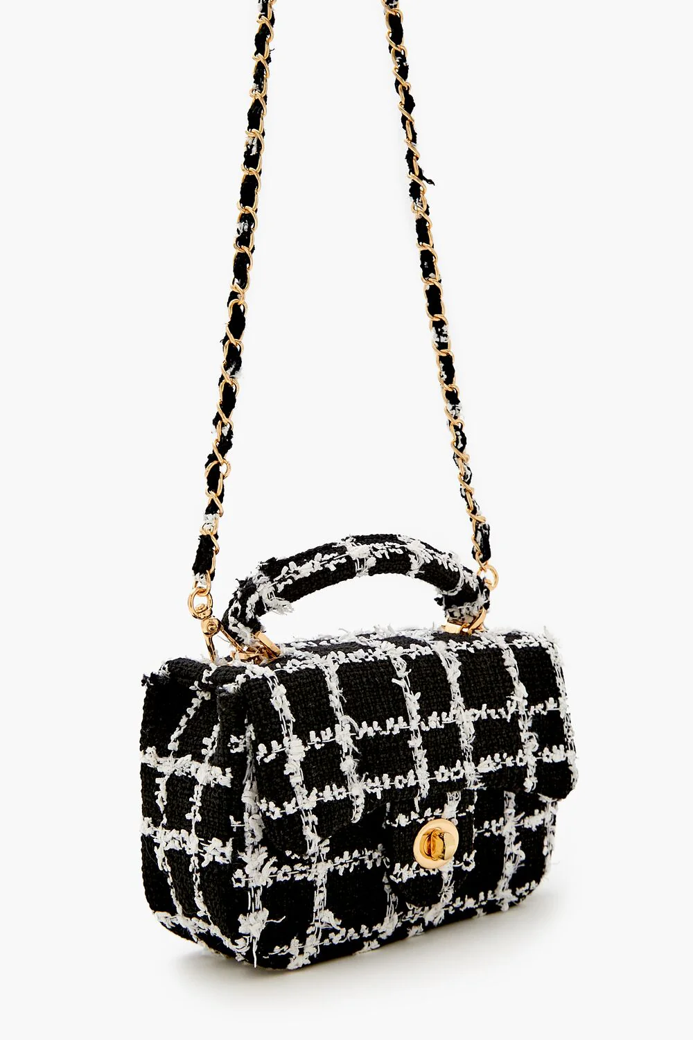 Tweed Grid Crossbody Bag - Image 2