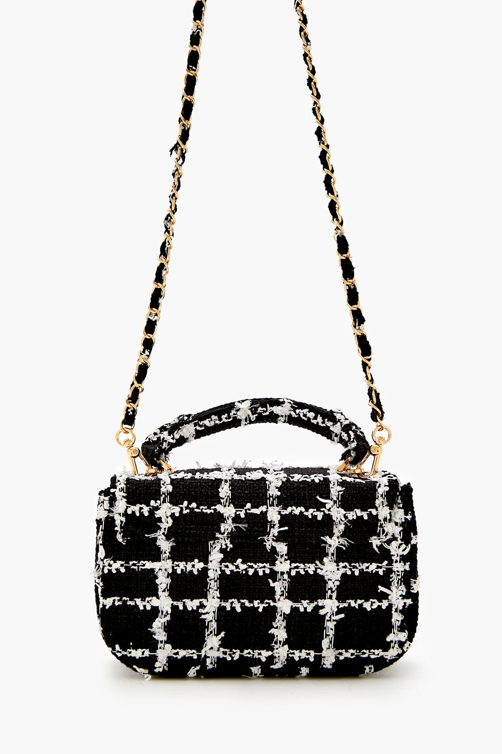 Tweed Grid Crossbody Bag - Image 4