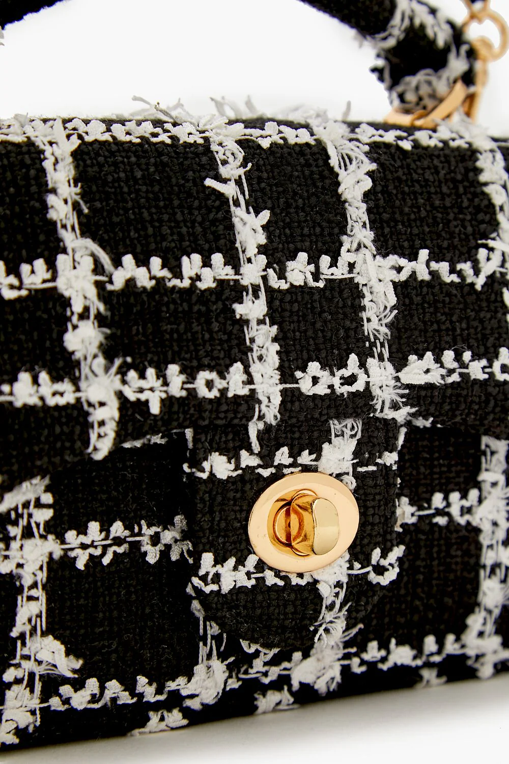Tweed Grid Crossbody Bag - Image 5