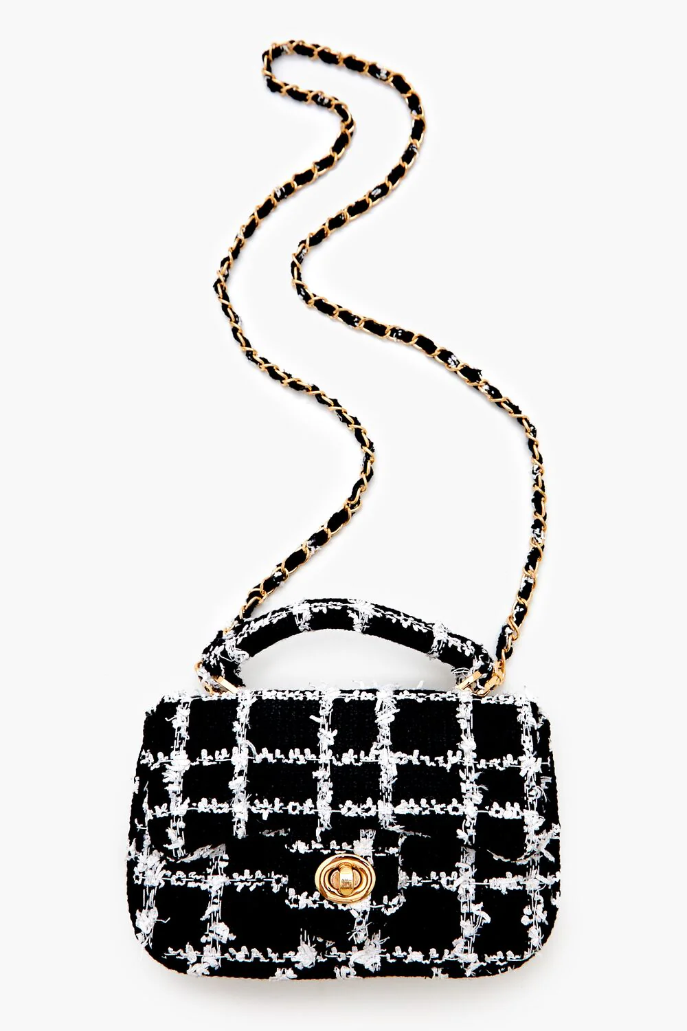Tweed Grid Crossbody Bag - Image 6