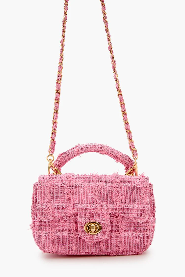 Tweed Grid Crossbody Bag - Image 7