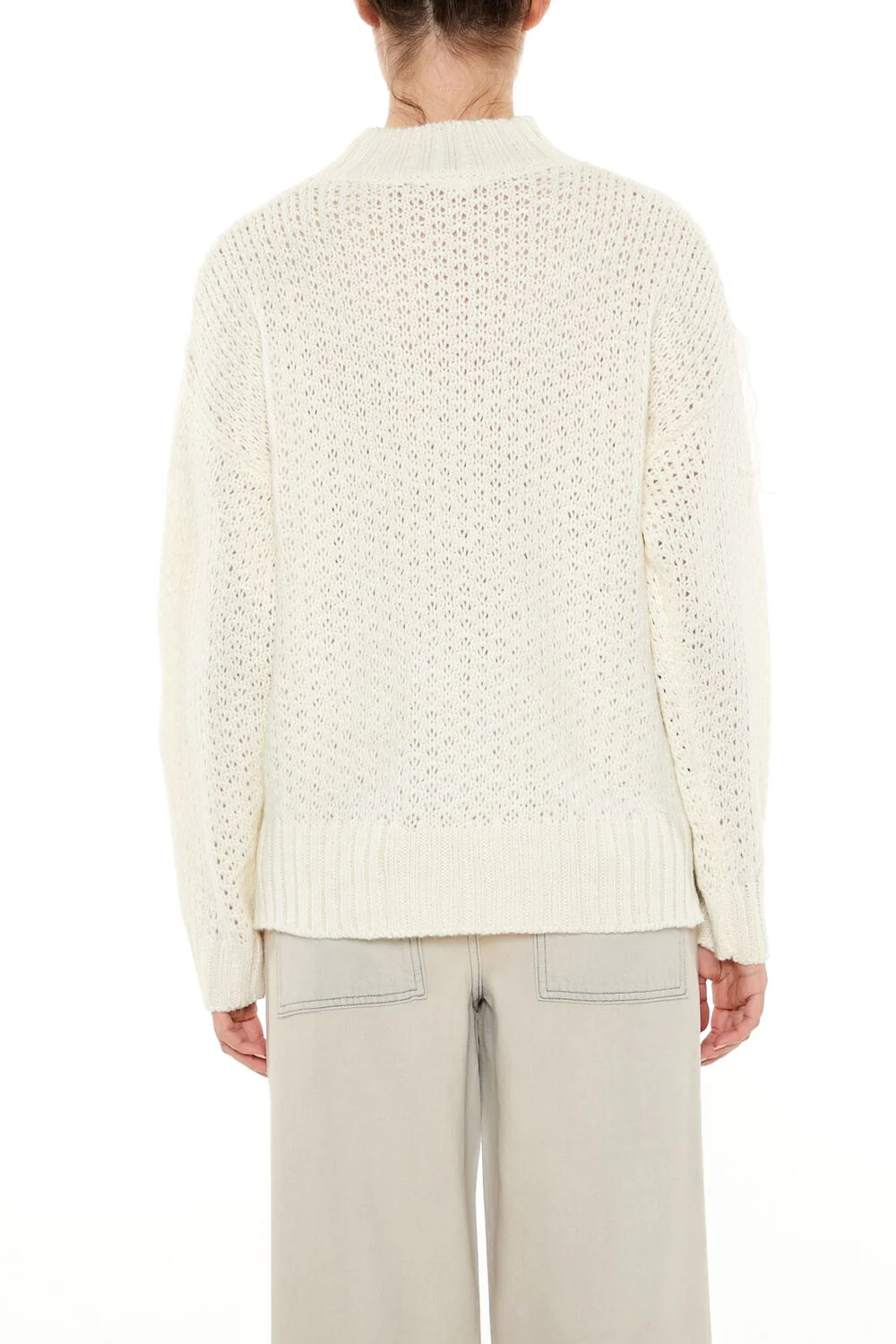 Fringe-Trim Mock Neck Sweater - Image 5