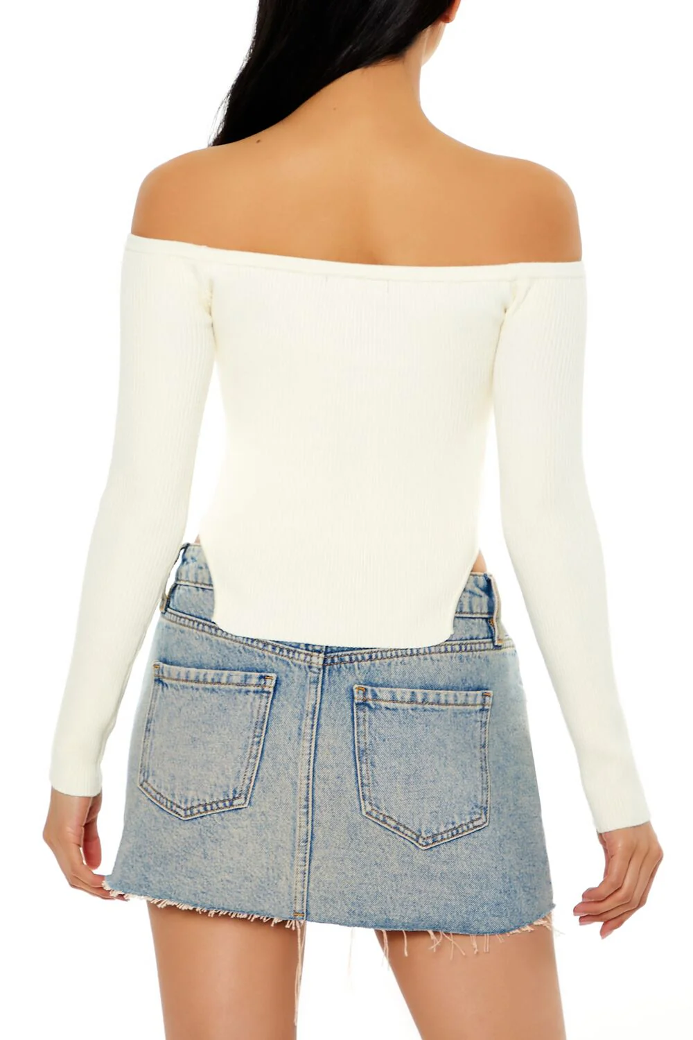 Off-the-Shoulder Cutout-Hem Sweater - Image 10