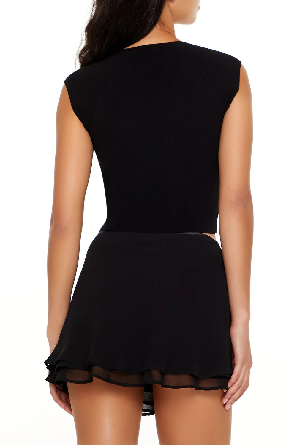 Sweater-Knit Bow Crop Top - Image 5