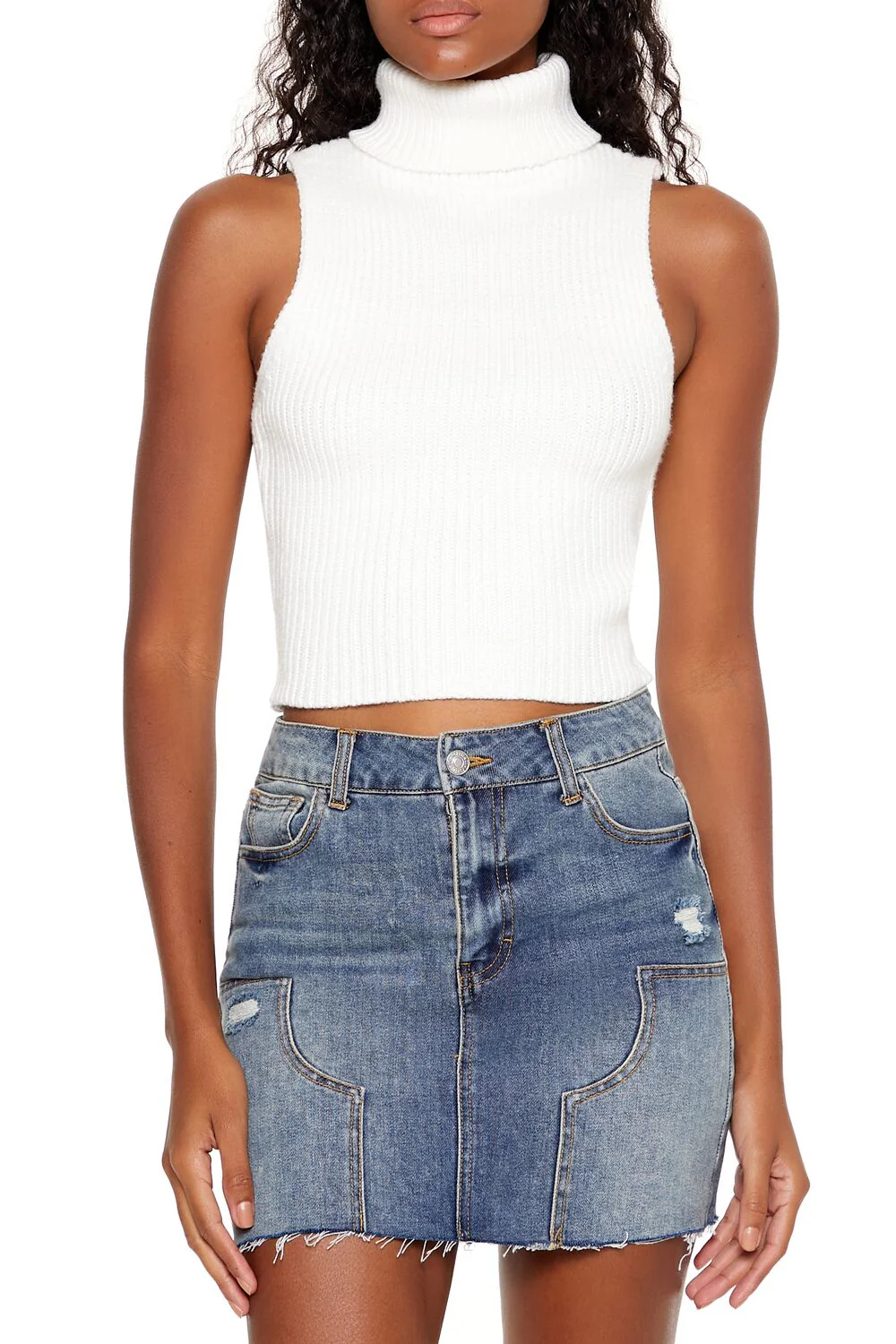 Turtleneck Sweater-Knit Tank Top - Image 11