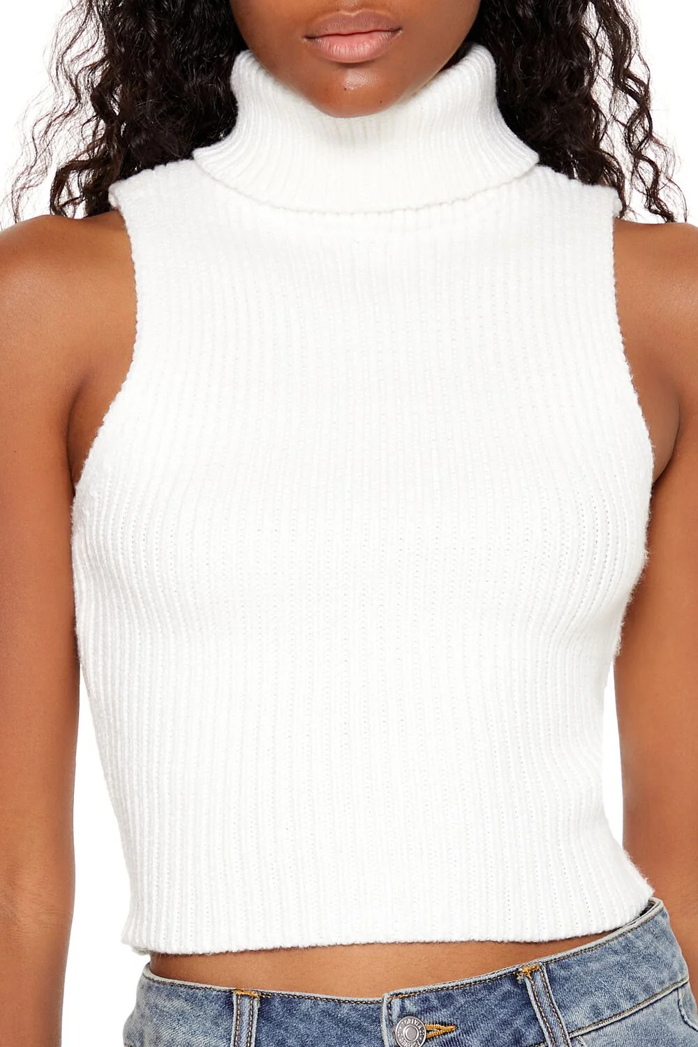 Turtleneck Sweater-Knit Tank Top - Image 13