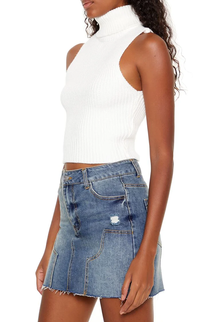 Turtleneck Sweater-Knit Tank Top - Image 14