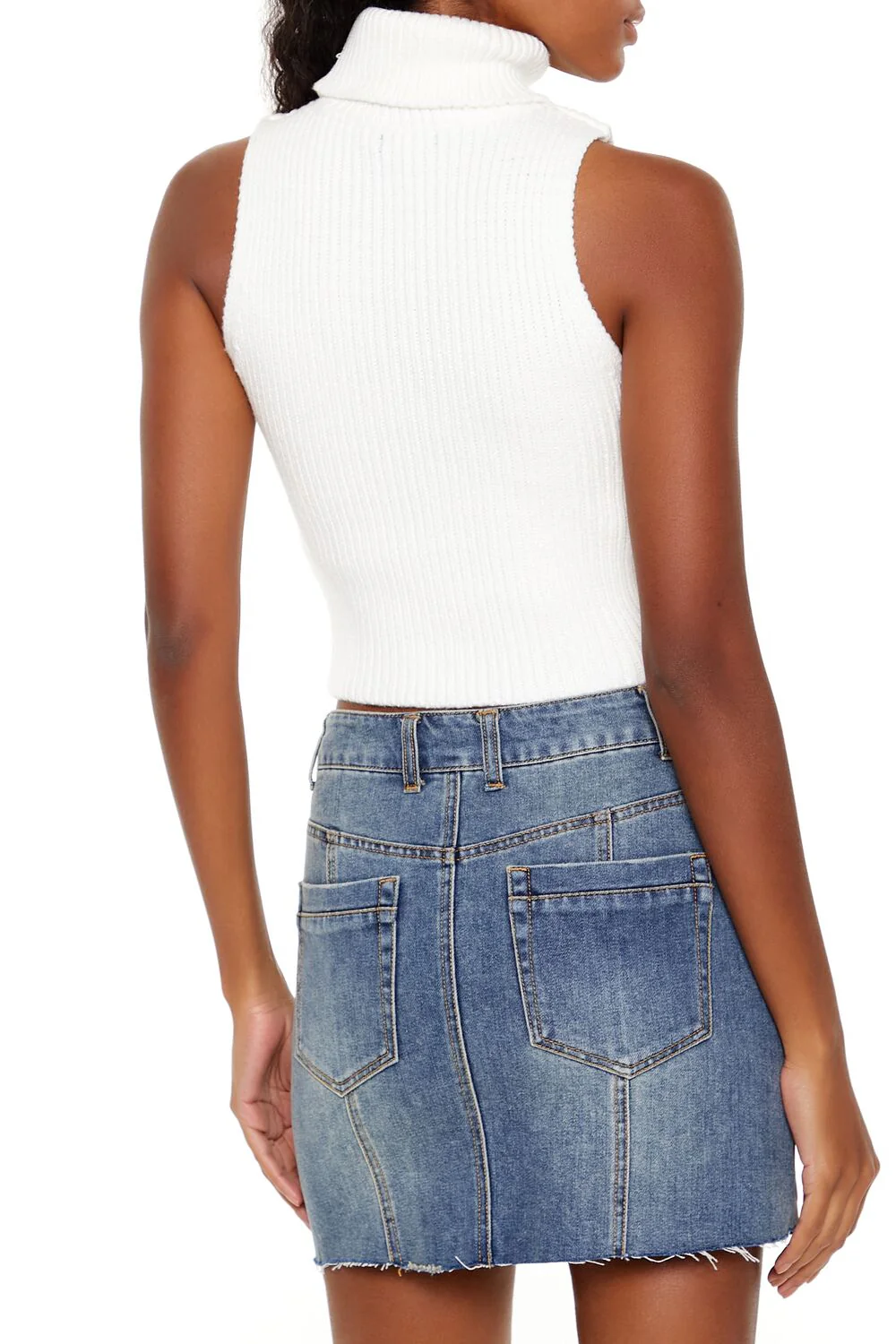 Turtleneck Sweater-Knit Tank Top - Image 15