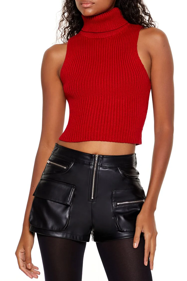 Turtleneck Sweater-Knit Tank Top - Image 6