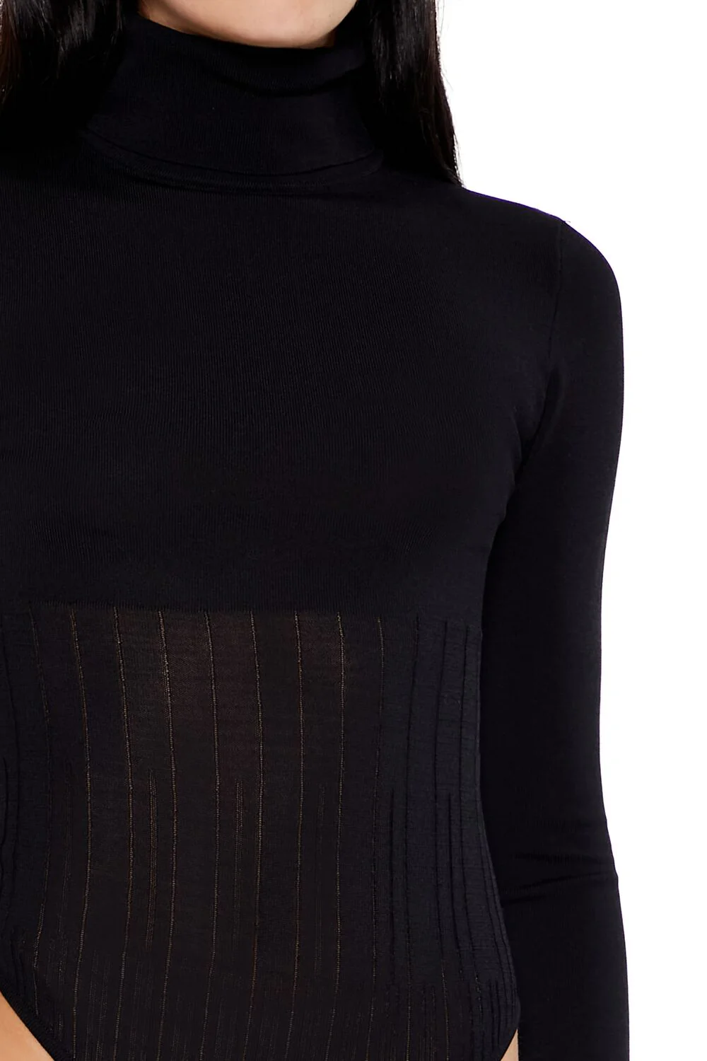 Sweater-Knit Turtleneck Bodysuit - Image 3
