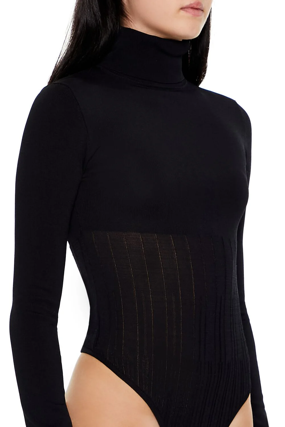 Sweater-Knit Turtleneck Bodysuit - Image 4
