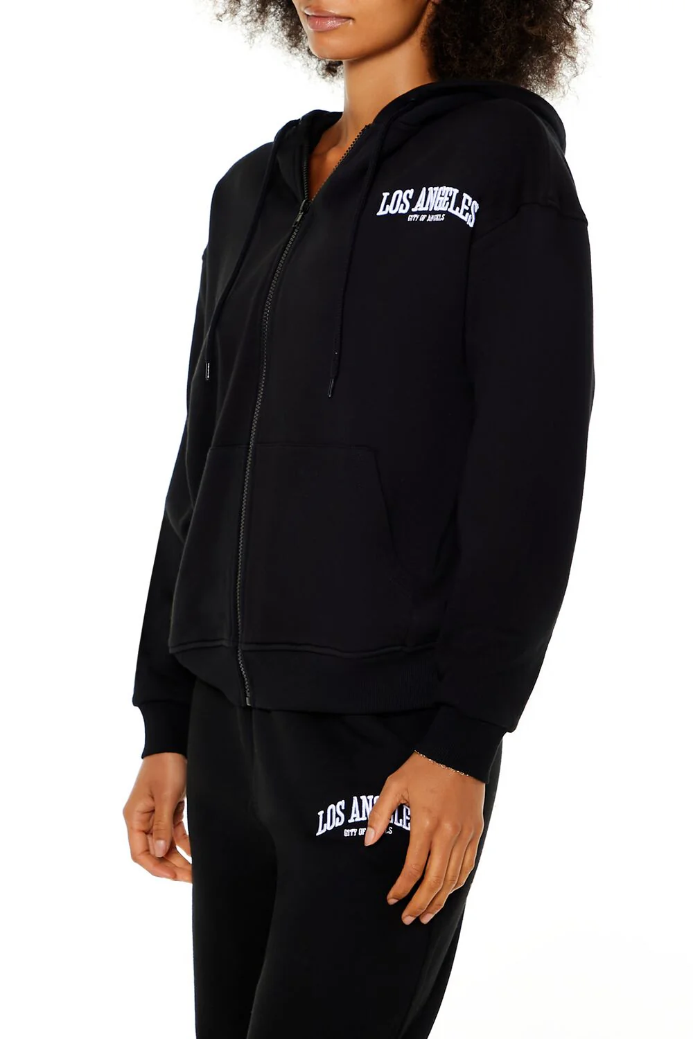 Embroidered Los Angeles Zip-Up Hoodie - Image 4