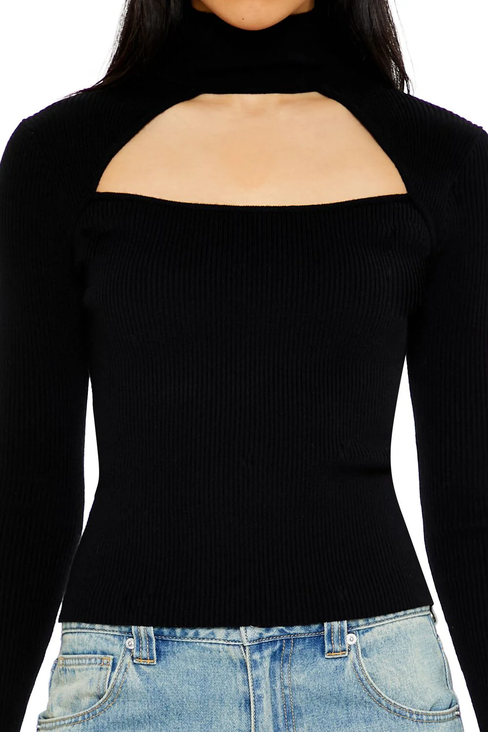 Ribbed Cutout Sweater - Image 3