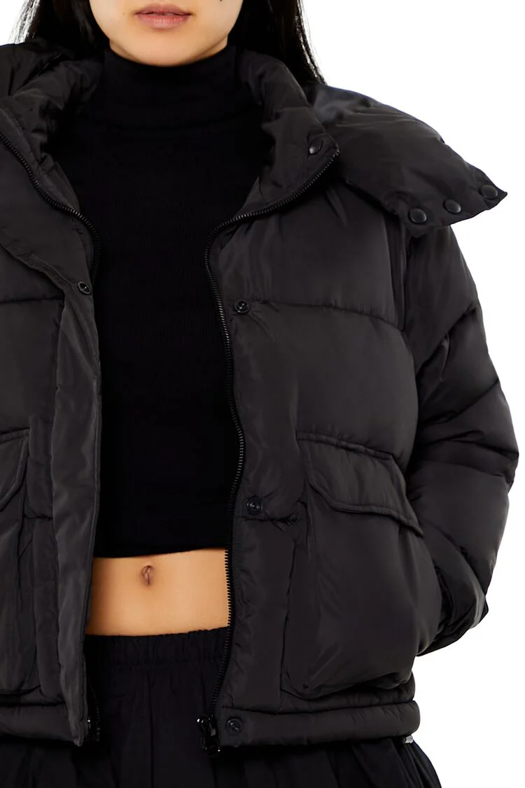 Hooded Drawstring Puffer Jacket - Image 3