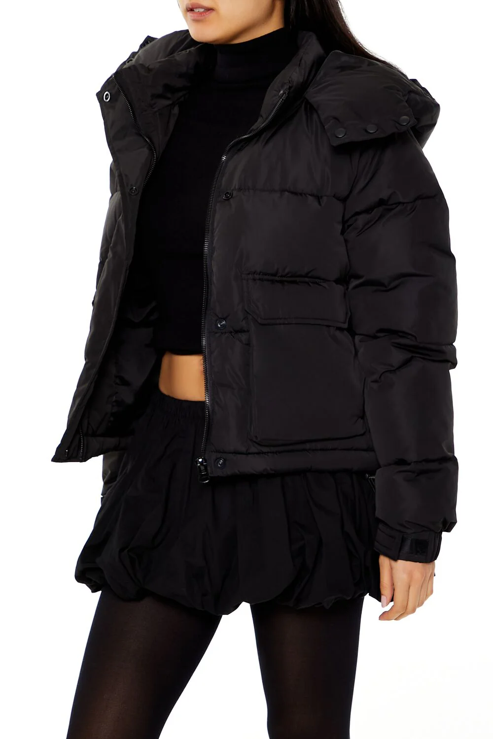 Hooded Drawstring Puffer Jacket - Image 4