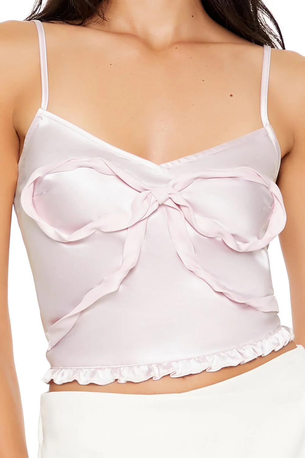 Bow Lace-Up Cropped Cami - Image 3