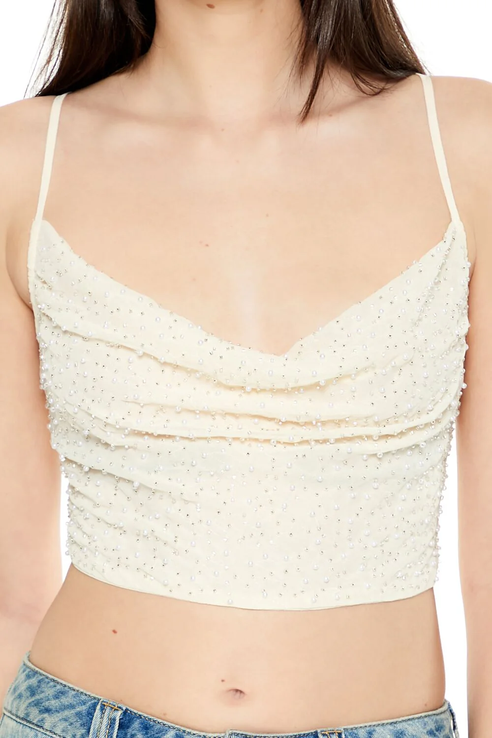 Chiffon Beaded Cropped Cami - Image 3
