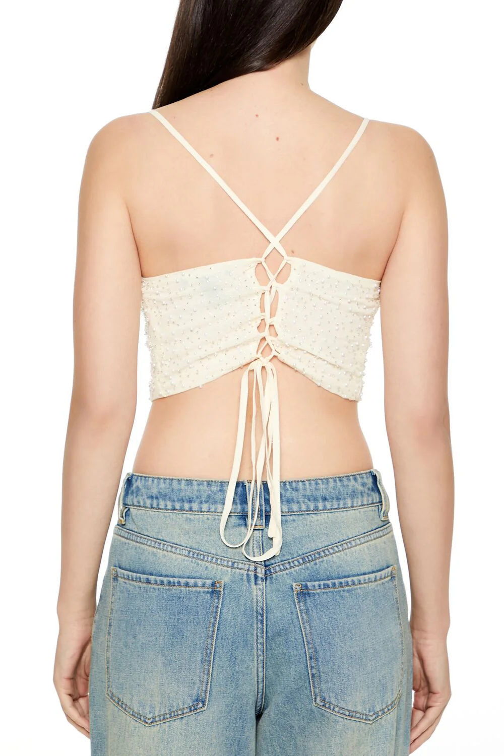 Chiffon Beaded Cropped Cami - Image 5