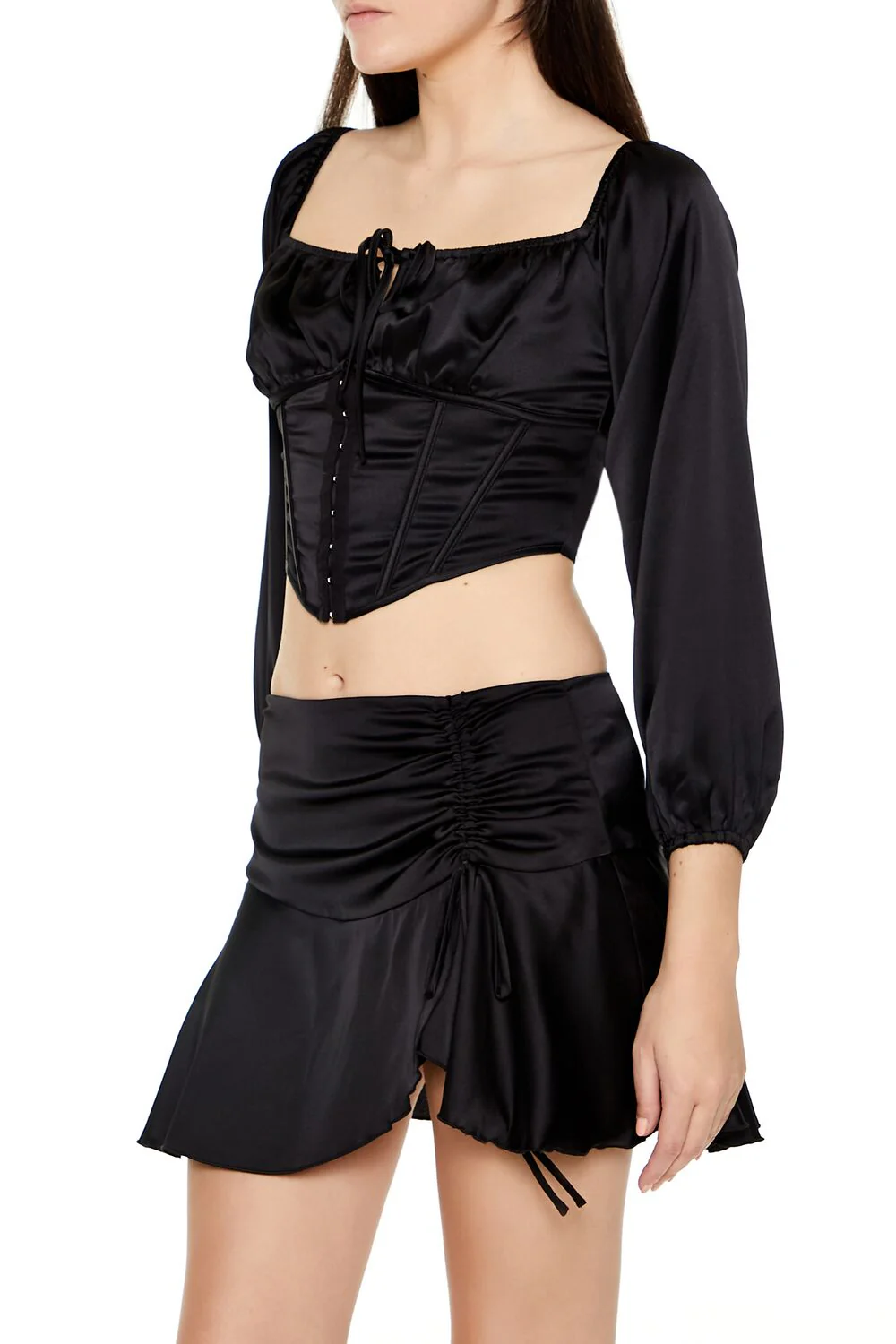 Satin Corset Crop Top - Image 4