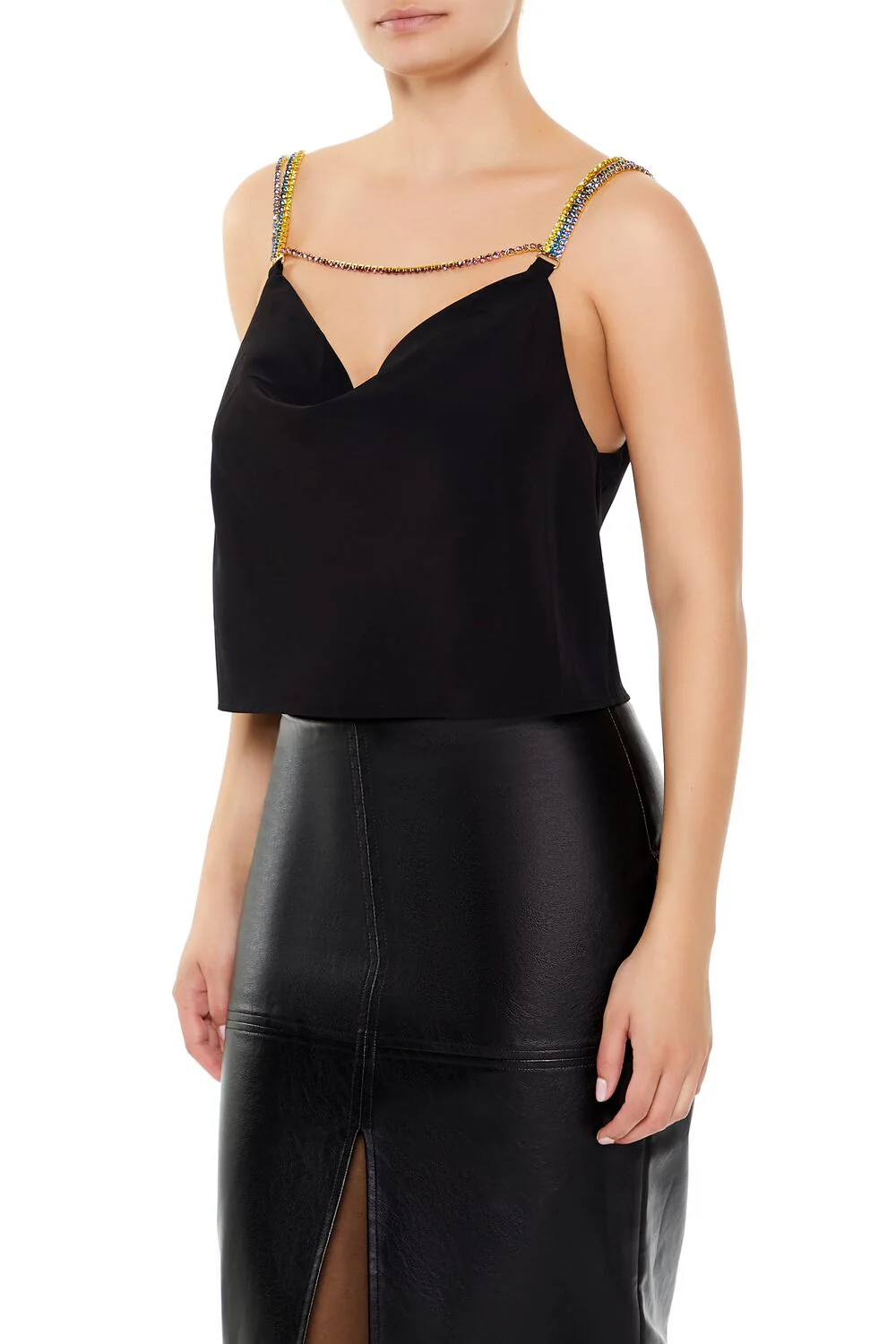 Rhinestone Chain Satin Cami - Image 4