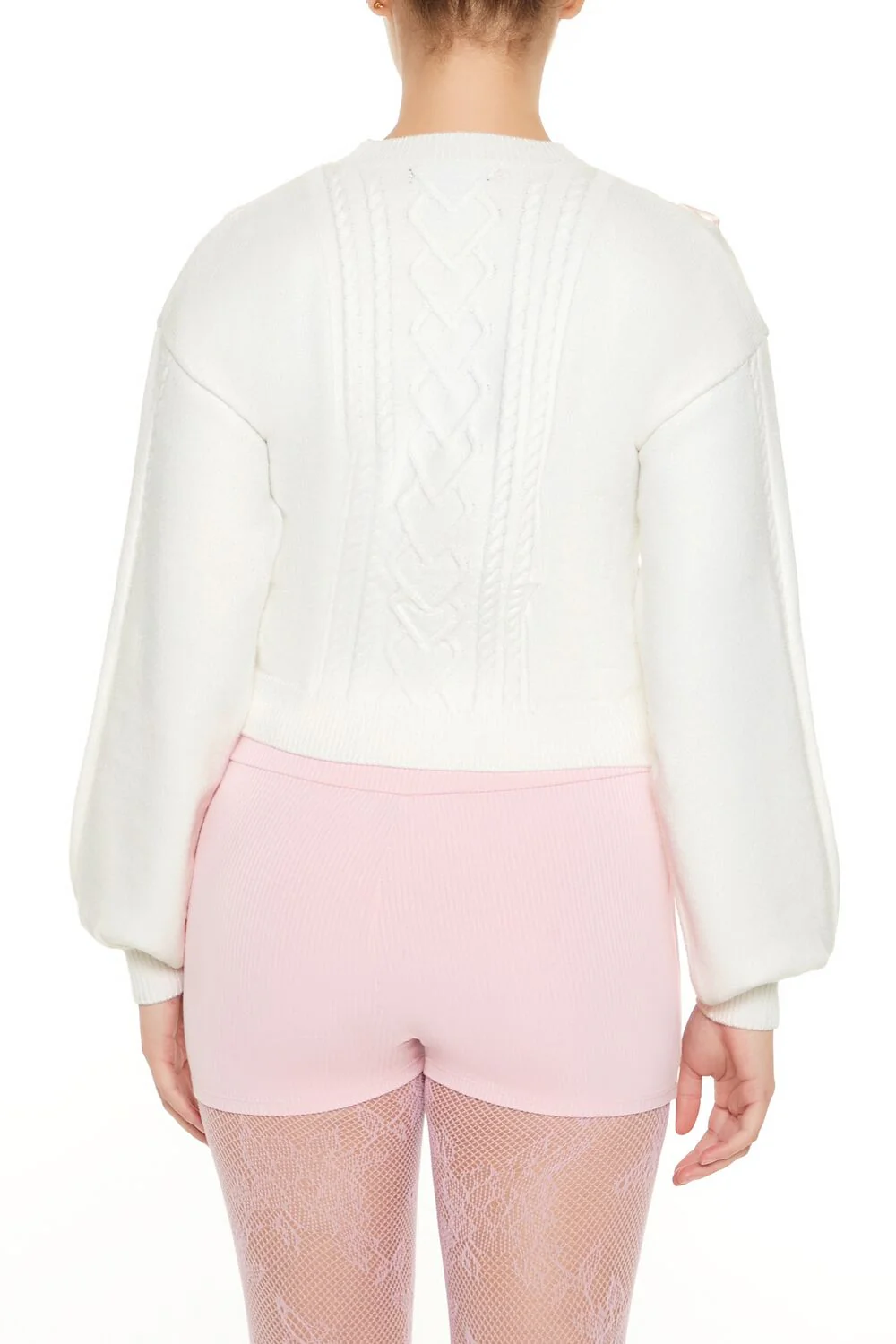 Ribbon-Trim Bow Sweater - Image 5