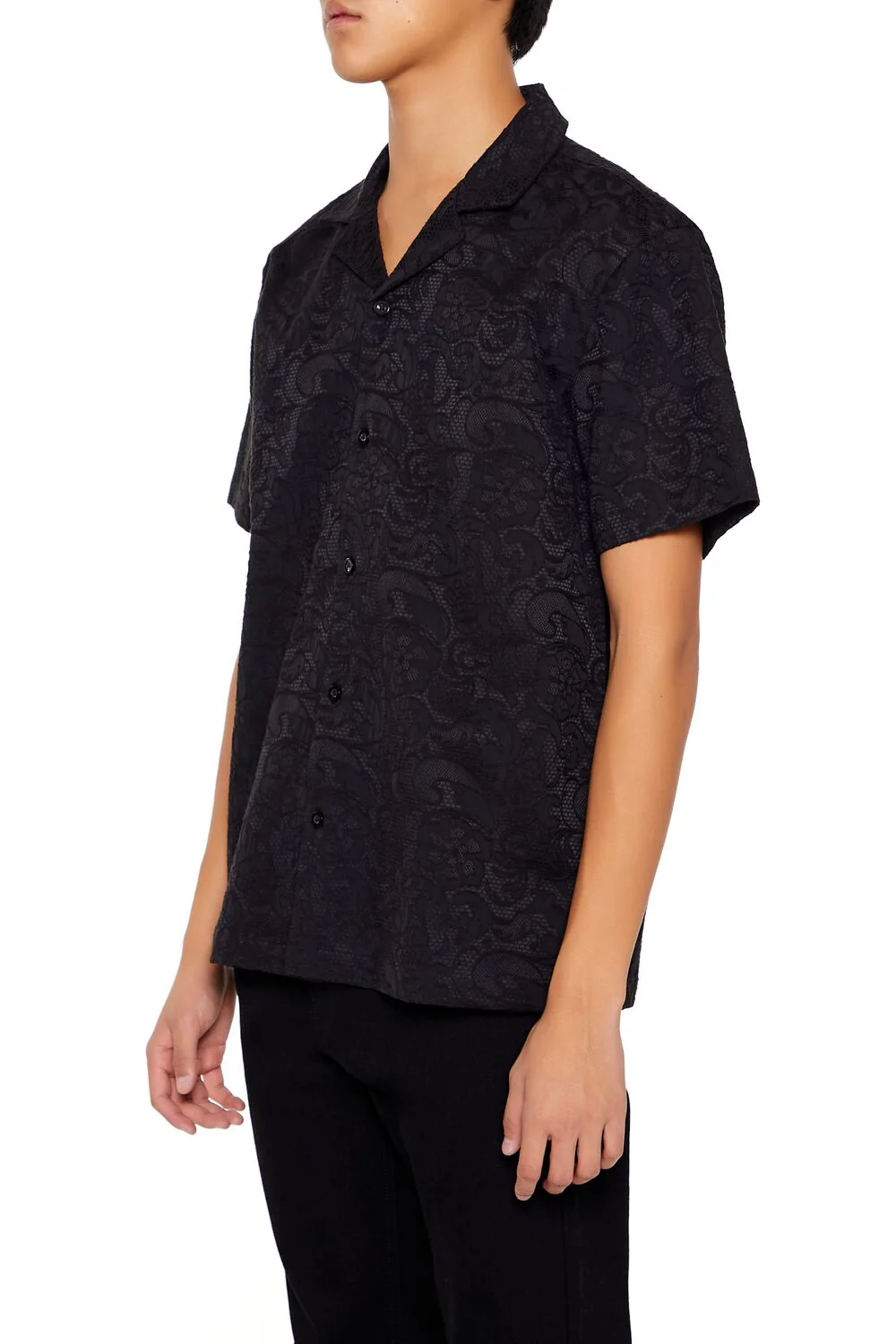 Textured Floral Lace Shirt - Image 3